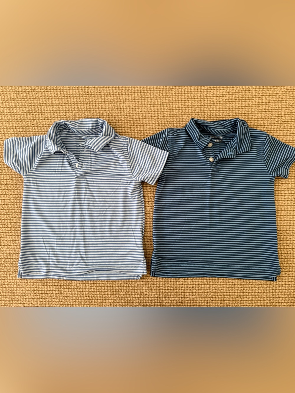 Crewcuts Boys' Striped Active Polo Pair - Light Blue & Navy